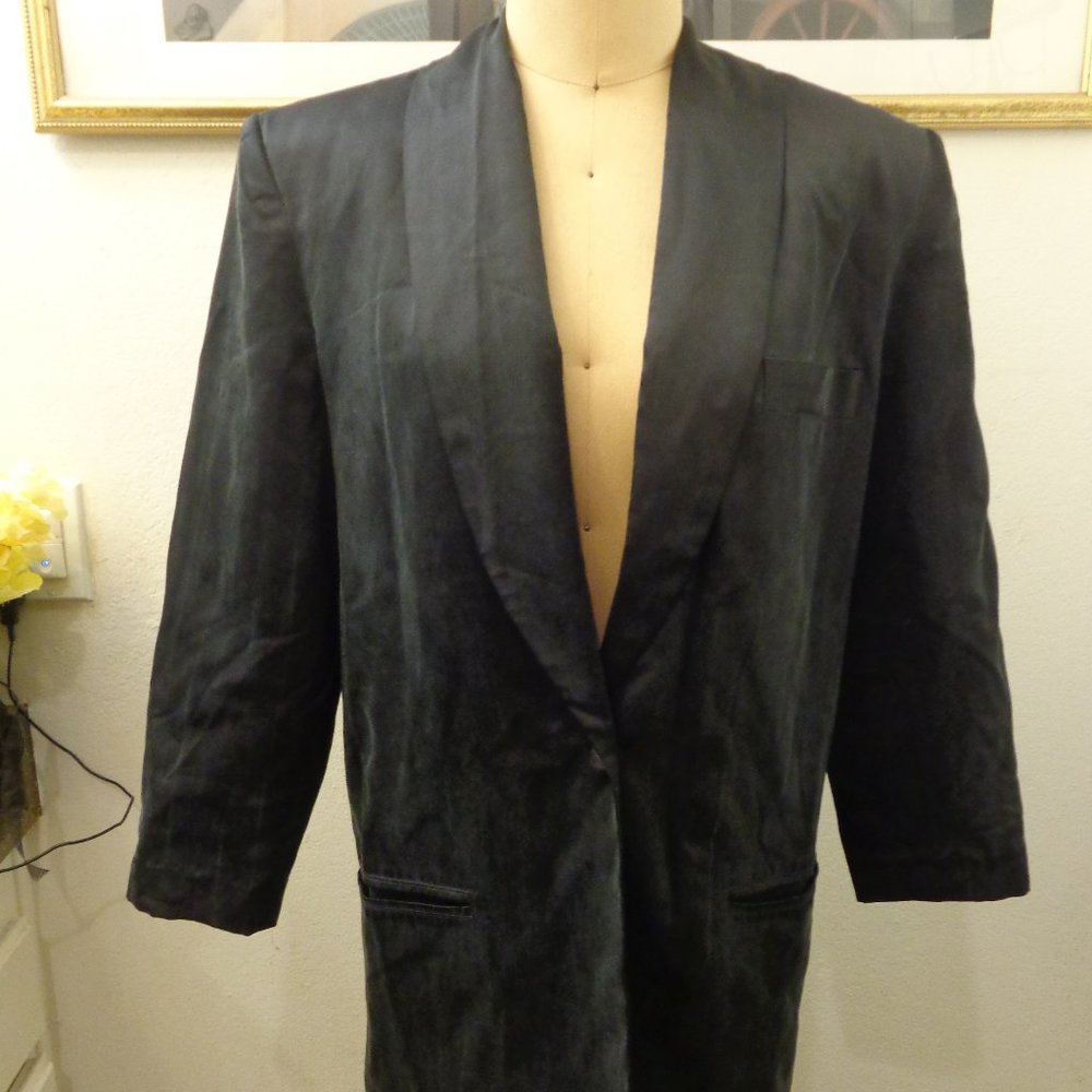 A.B.S By Allen Schwartz Vintage Black Silk Jacket